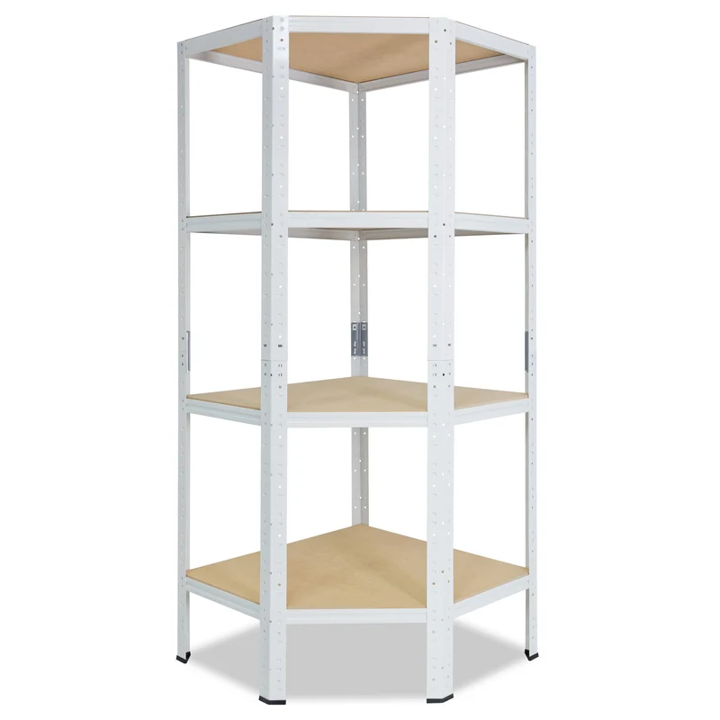 shelfplaza HOME Eckregal 155x90x60 cm weiß mit 4 Böden