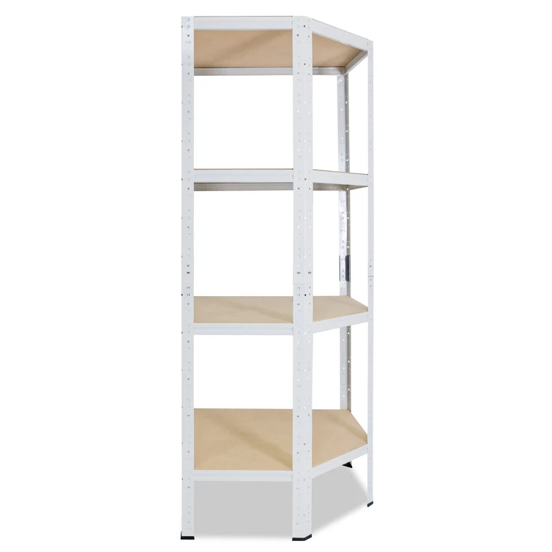 shelfplaza HOME Eckregal 155x90x60 cm weiß mit 4 Böden