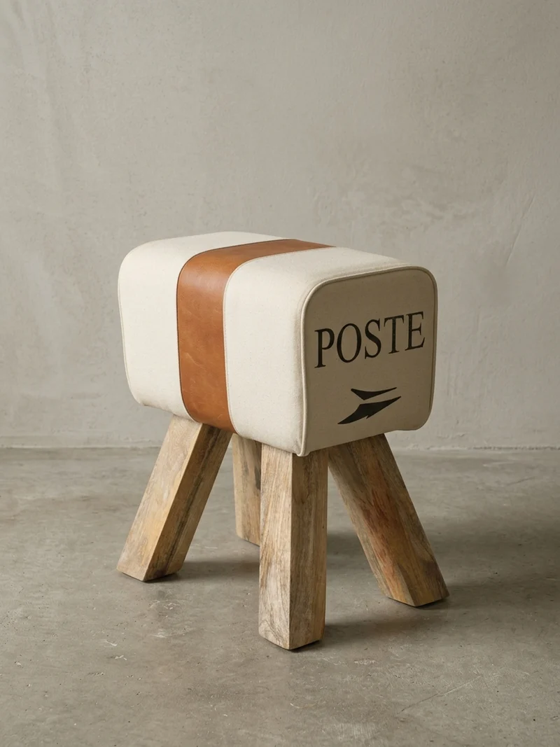 Sitzhocker Retro Landhaus Holzbeine
