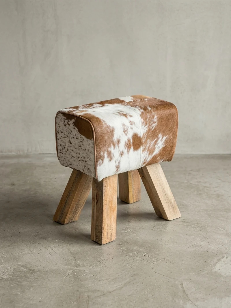 Sitzhocker Retro Landhaus Holzbeine