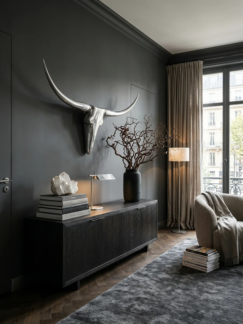 Wanddeko Bull Geweih aus Aluminium