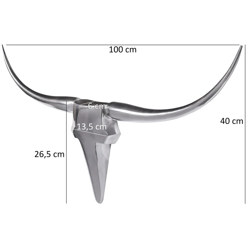 Wanddeko Bull Geweih aus Aluminium