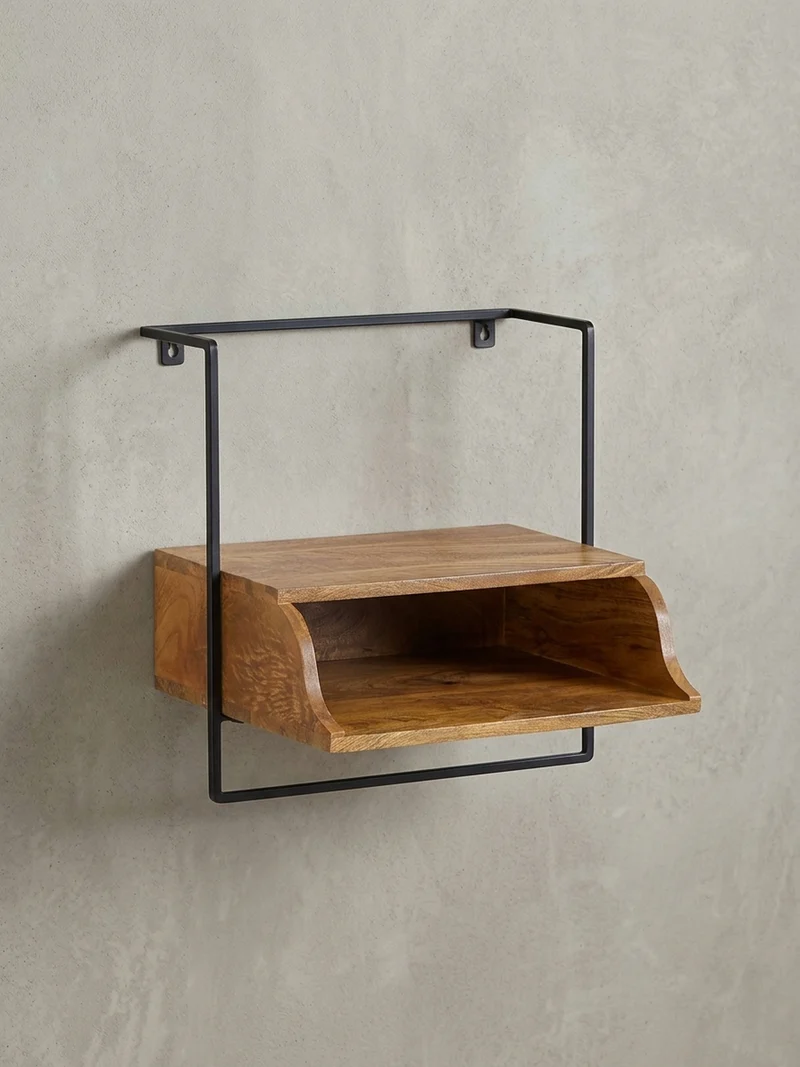 Wandkonsole Mango Massivholz Industrial Stil 44x45x35 cm