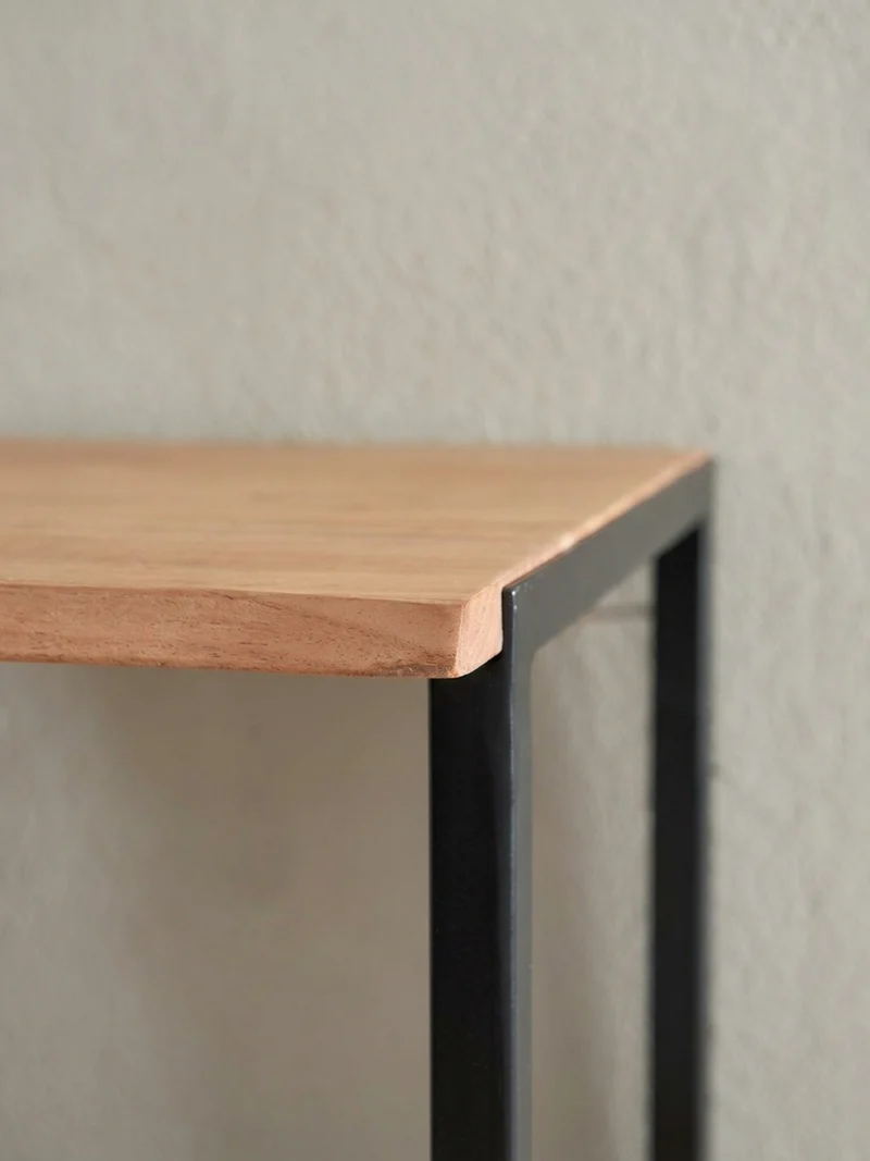 Wandgarderobe Akazie Massivholz Metall Modern mit Baumkante