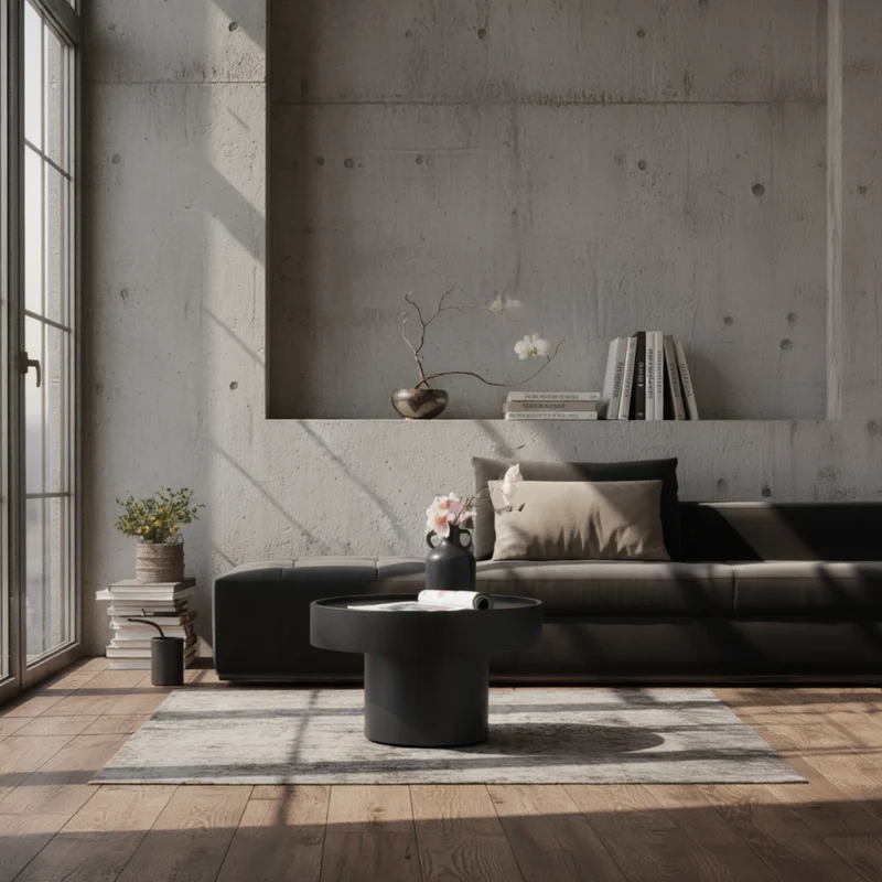 Couchtisch Schwarz Metall, Pilz-Design, Maße 60x60x36 cm