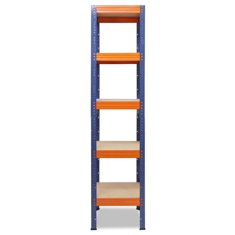 shelfplaza PRO Schwerlastregal 200x50x50 cm blau-orange mit 5 Böden