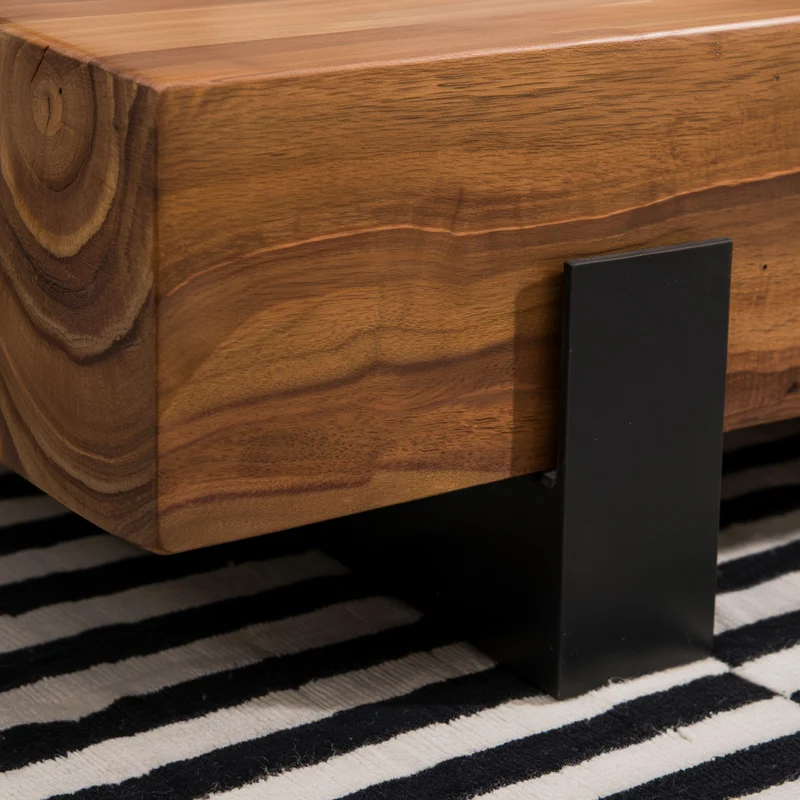 Sofatisch Massivholz, Handgefertigt, Schutzlackversiegelt, Puristisch Modern, 115x44x22cm