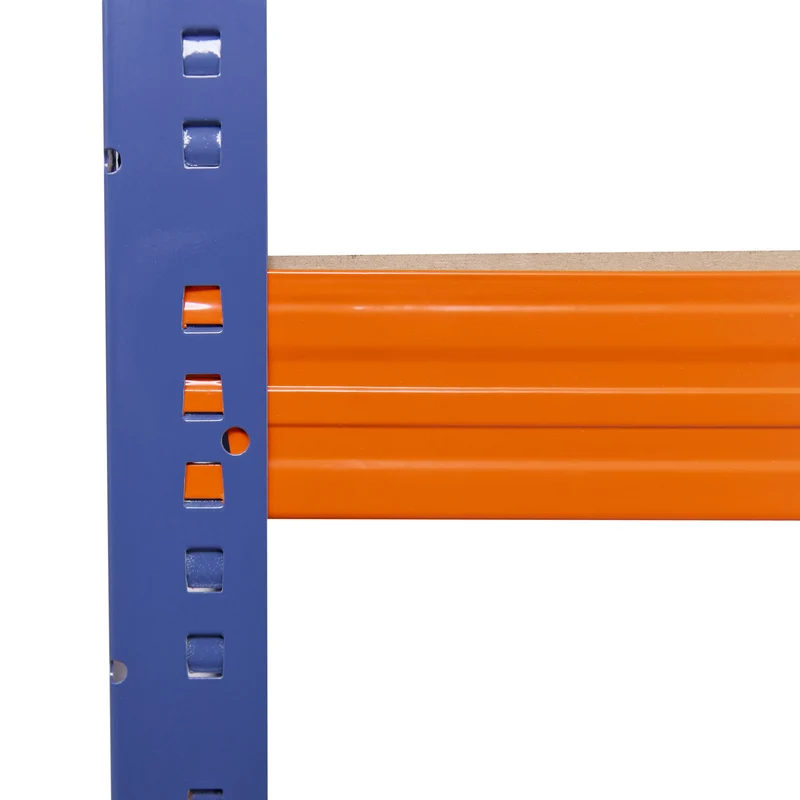 shelfplaza PRO Schwerlastregal 200x60x50 cm blau-orange mit 6 Böden
