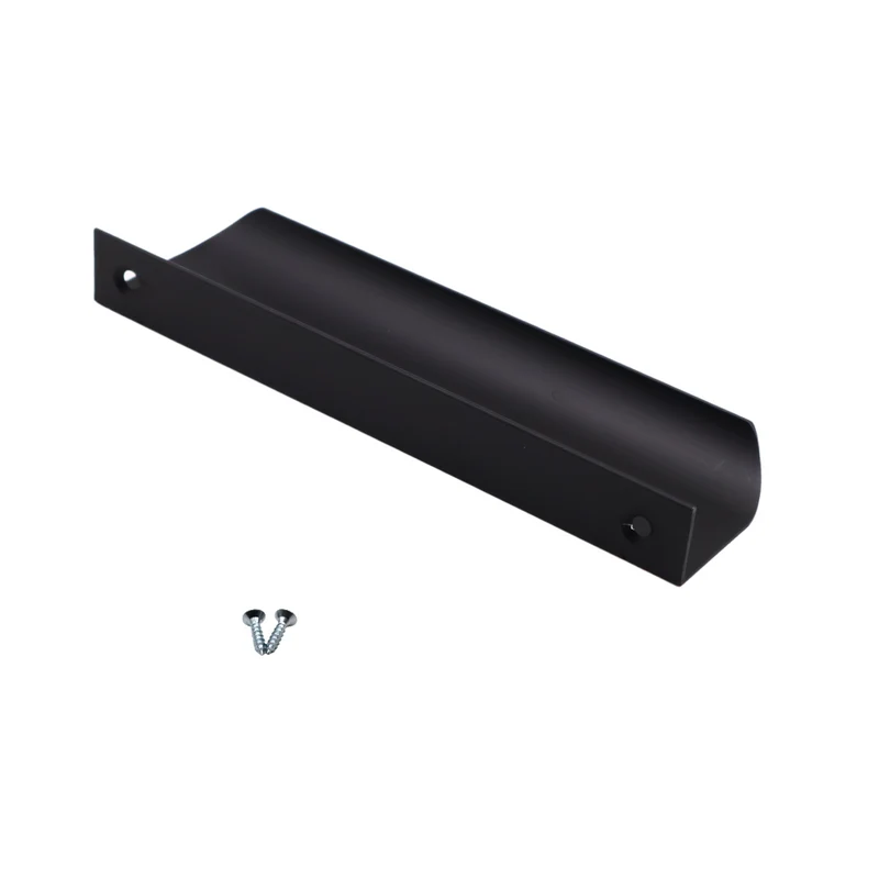Griffleiste Kantengriff Rund 128mm (148mm Gesamtlänge) - Schwarz Matt