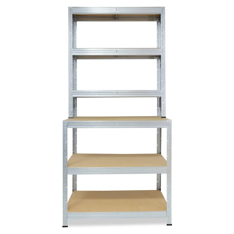 shelfplaza PRO Werkbank Regal 190x90x60 cm mit 6 Böden verzinkt