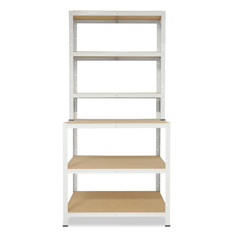 shelfplaza HOME Werkbank Regal 190x90x60 cm mit 6 Böden weiß
