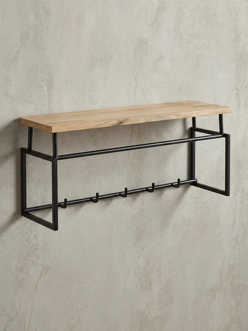 Wandgarderobe Mango Massivholz Metall Modern für Eingangsbereich