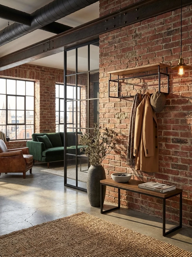 Wandgarderobe Mango Massivholz Metall Modern für Eingangsbereich