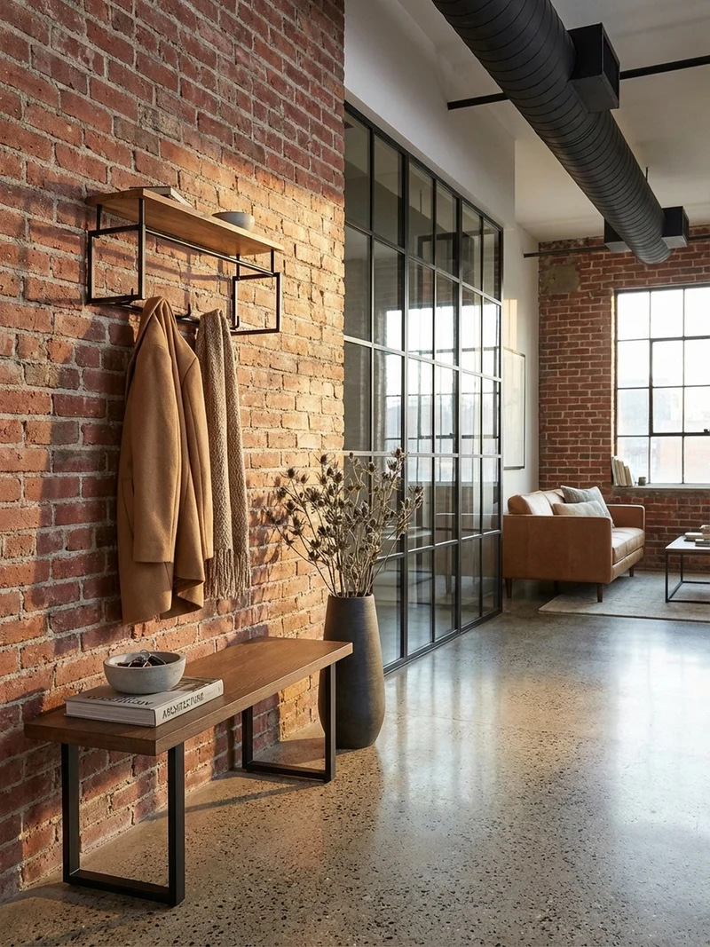Wandgarderobe Mango Massivholz Metall Modern für Eingangsbereich