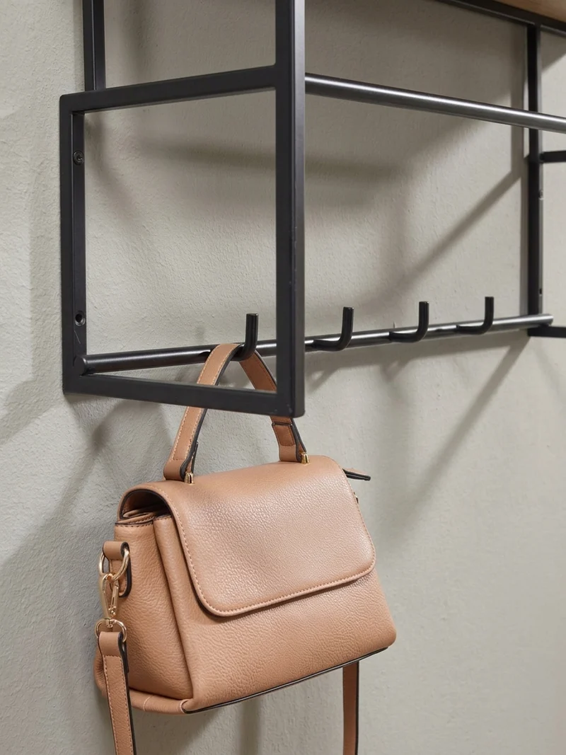 Wandgarderobe Mango Massivholz Metall Modern für Eingangsbereich