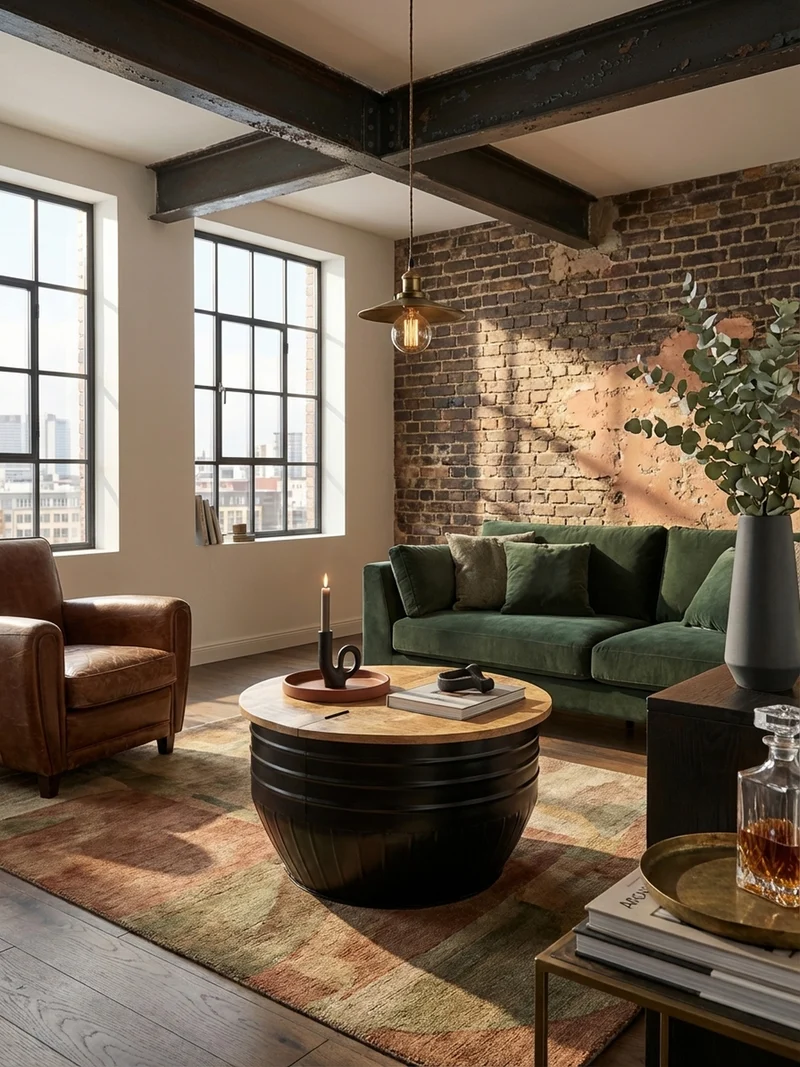 Couchtisch Mango Massivholz Industrial Stil mit Stauraum handgefertigtes Unikat