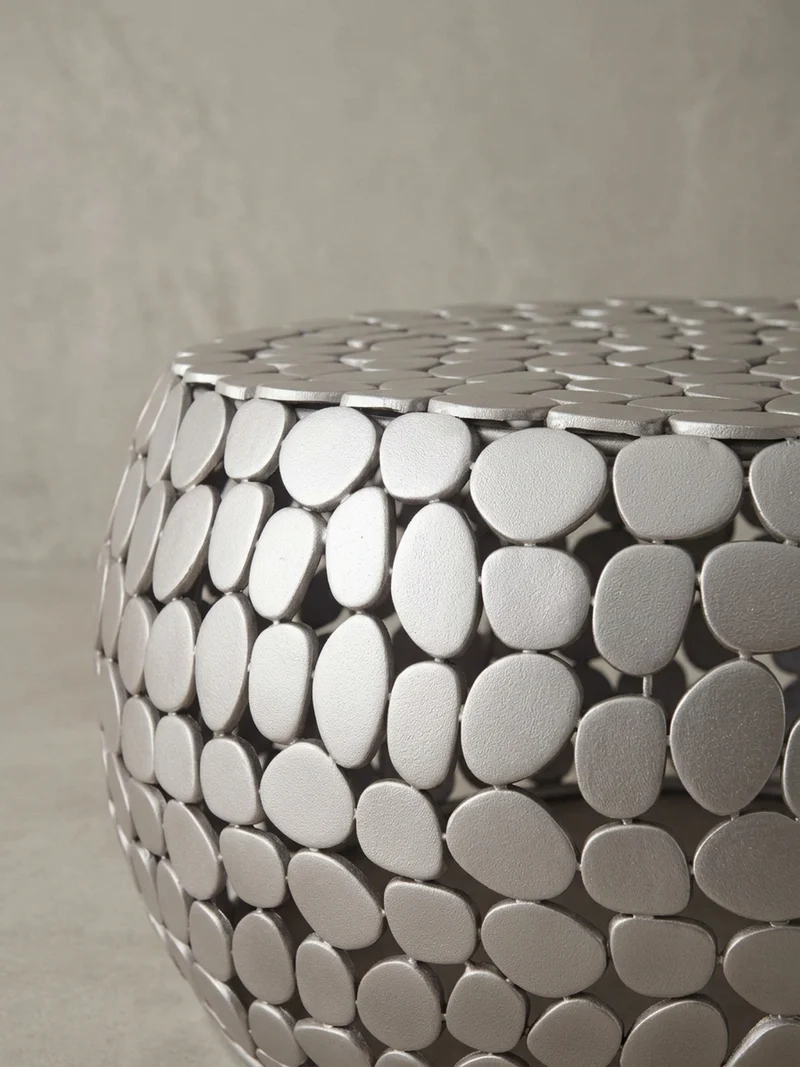 Couchtisch Aluminium Silber, Handgefertigtes Unikat, Stilvolles Design