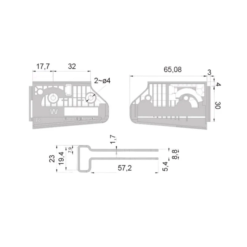 Verstellbare Schrankhalterung L+R - 3D Premium - Braun