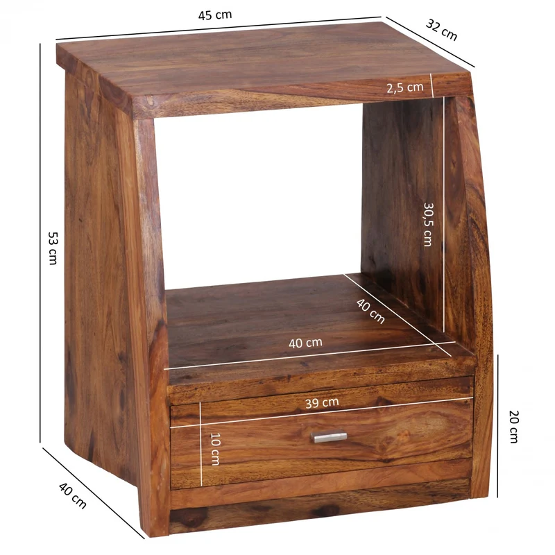 Nachttisch – Massivholz, Schublade & Ablage, Landhausstil