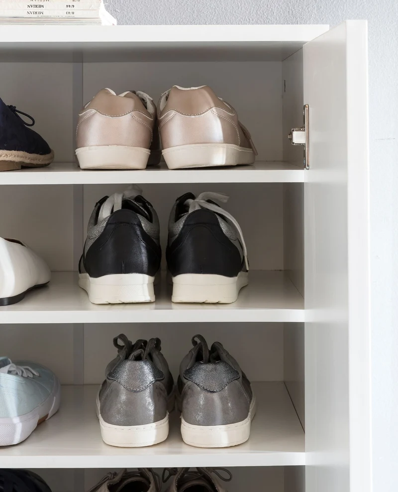 Schuhschrank – Weiß, für ca. 14 Paar Schuhe, 2 Türen, 2 Schubladen