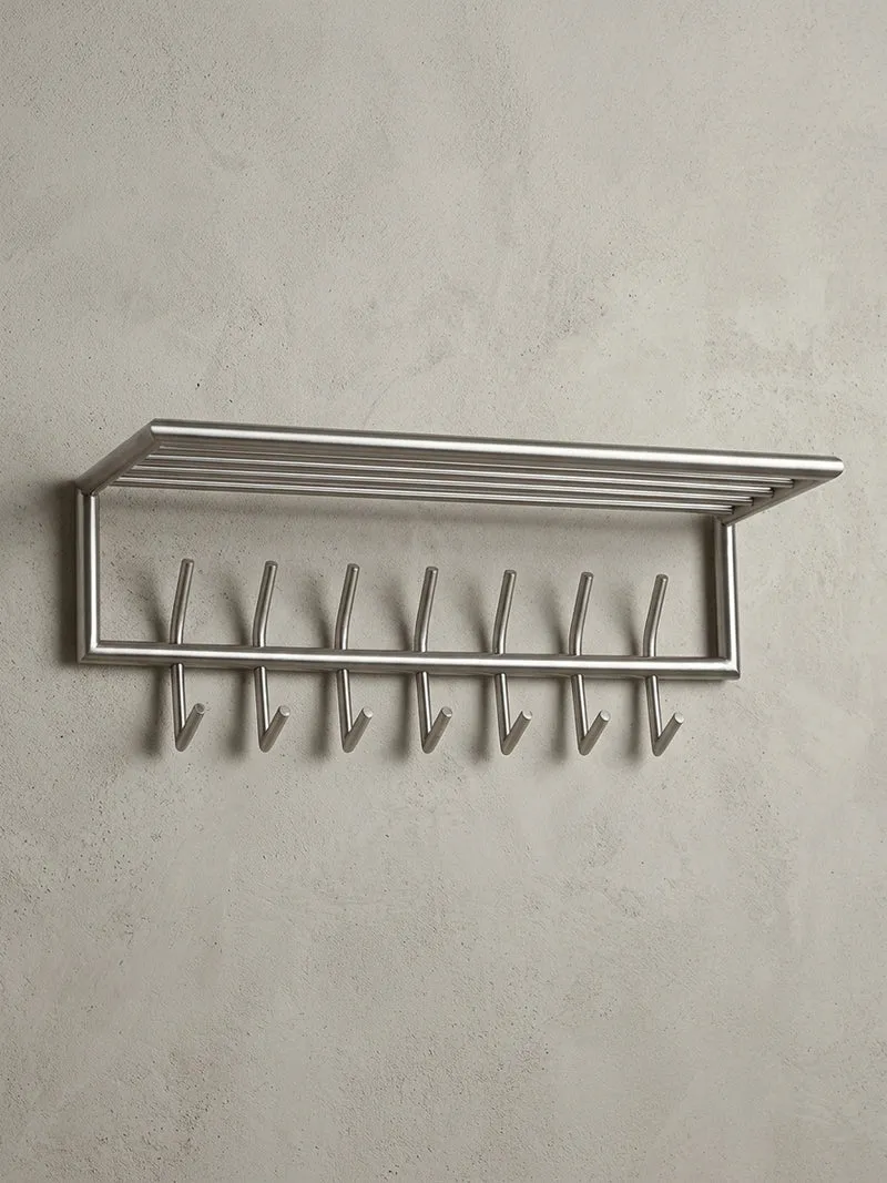 Wandgarderobe Metall Silber Modern mit Aufbewahrungsmöglichkeiten