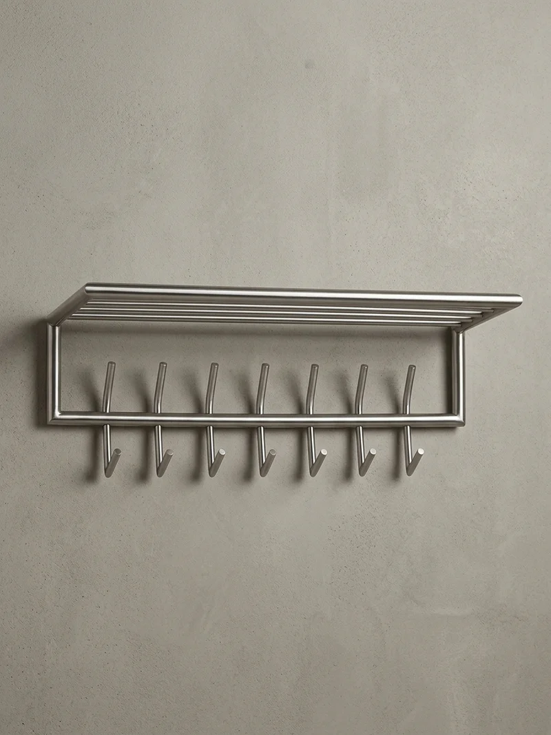Wandgarderobe Metall Silber Modern mit Aufbewahrungsmöglichkeiten