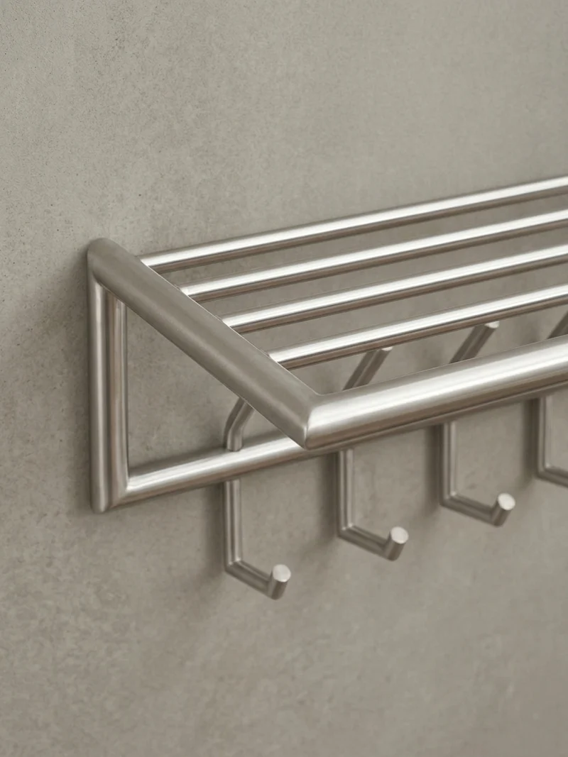 Wandgarderobe Metall Silber Modern mit Aufbewahrungsmöglichkeiten