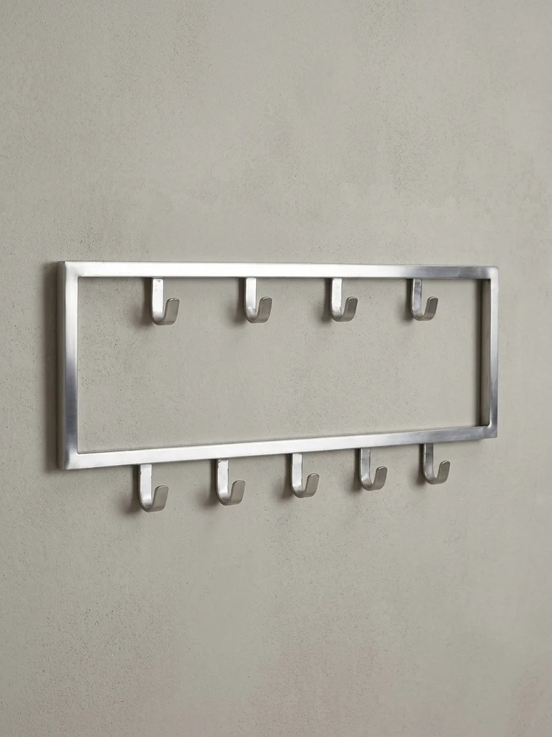 Wandgarderobe Metall Silber Modern poliert