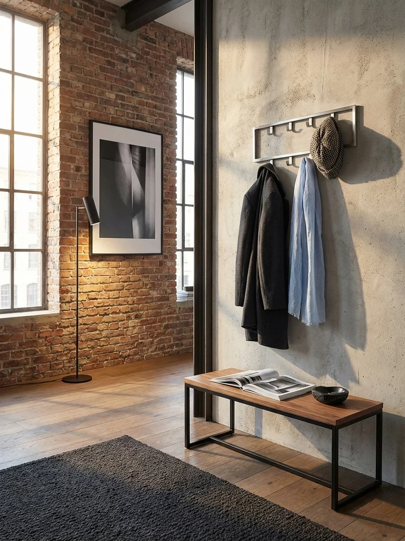 Wandgarderobe Metall Silber Modern poliert