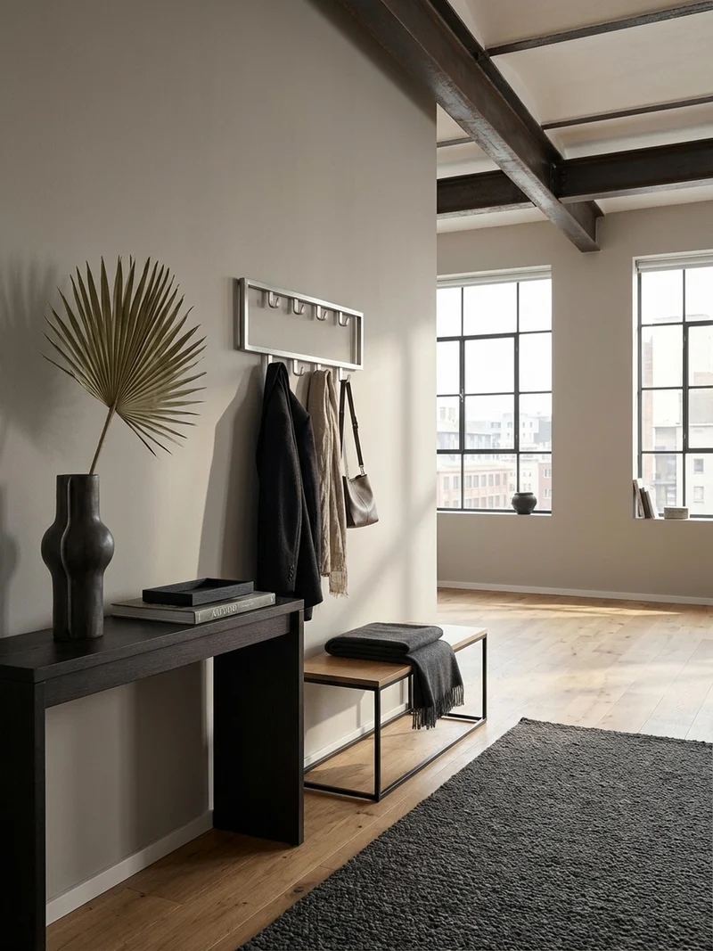 Wandgarderobe Metall Silber Modern poliert