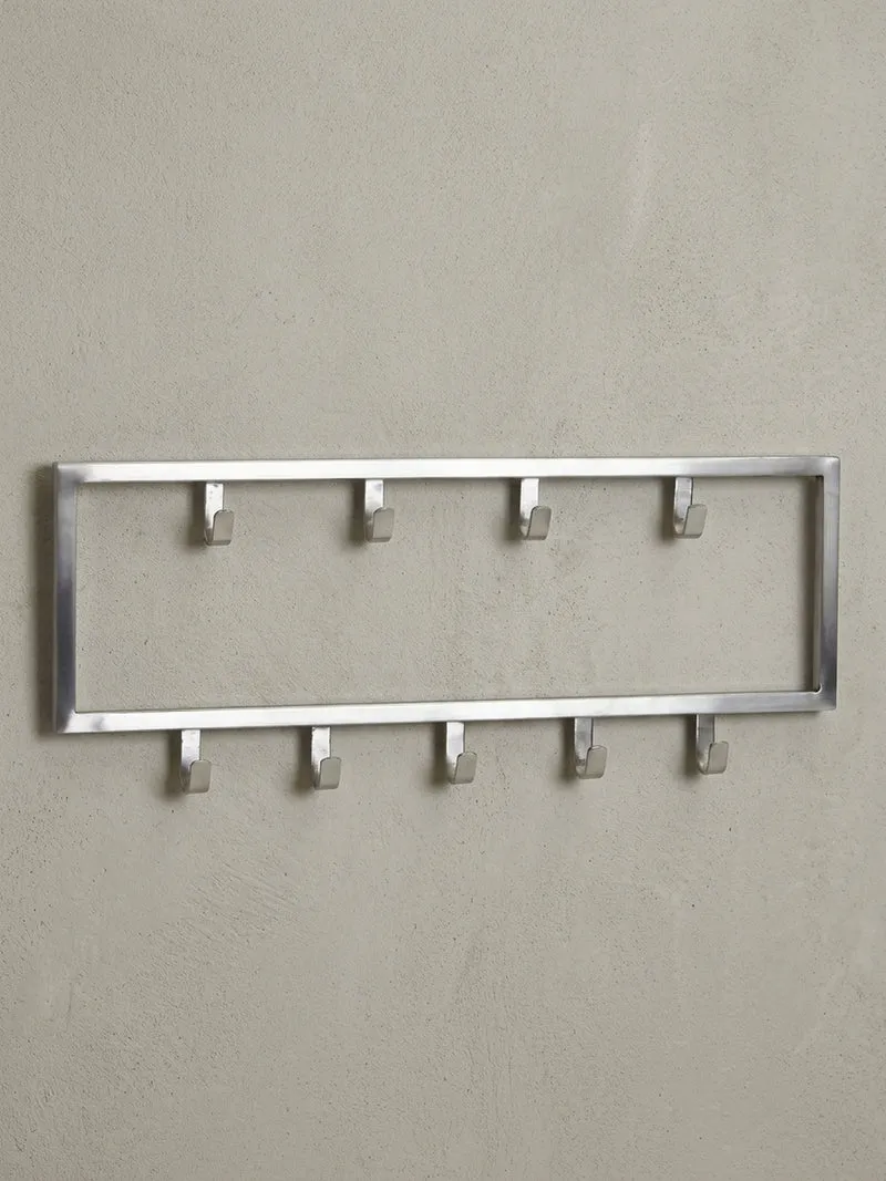 Wandgarderobe Metall Silber Modern poliert
