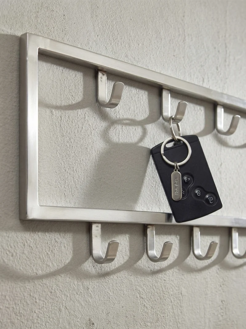 Wandgarderobe Metall Silber Modern poliert