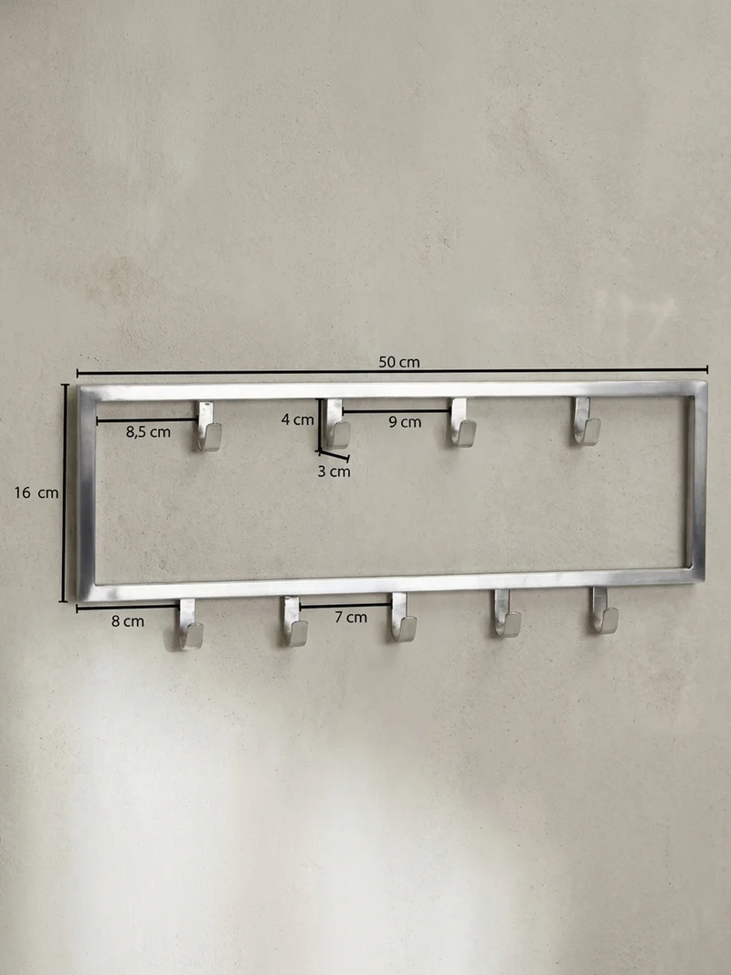 Wandgarderobe Metall Silber Modern poliert