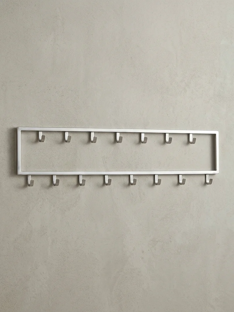 Wandgarderobe Metall Silber Modern mit 15 Haken