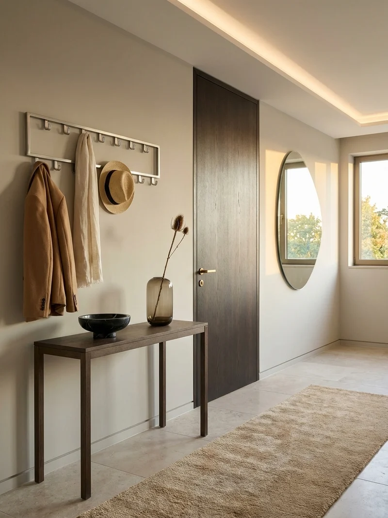 Wandgarderobe Metall Silber Modern mit 15 Haken