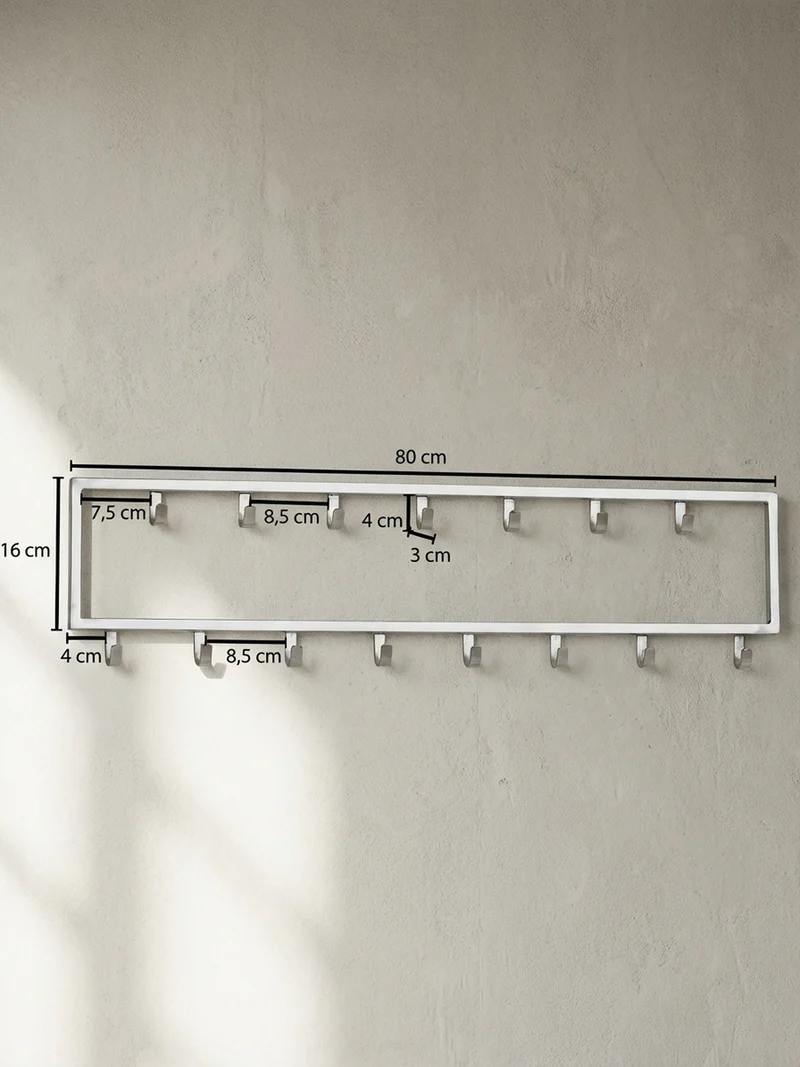 Wandgarderobe Metall Silber Modern mit 15 Haken