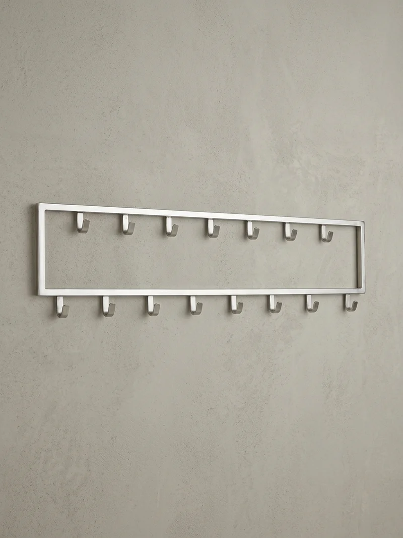 Wandgarderobe Metall Silber Modern mit 15 Haken
