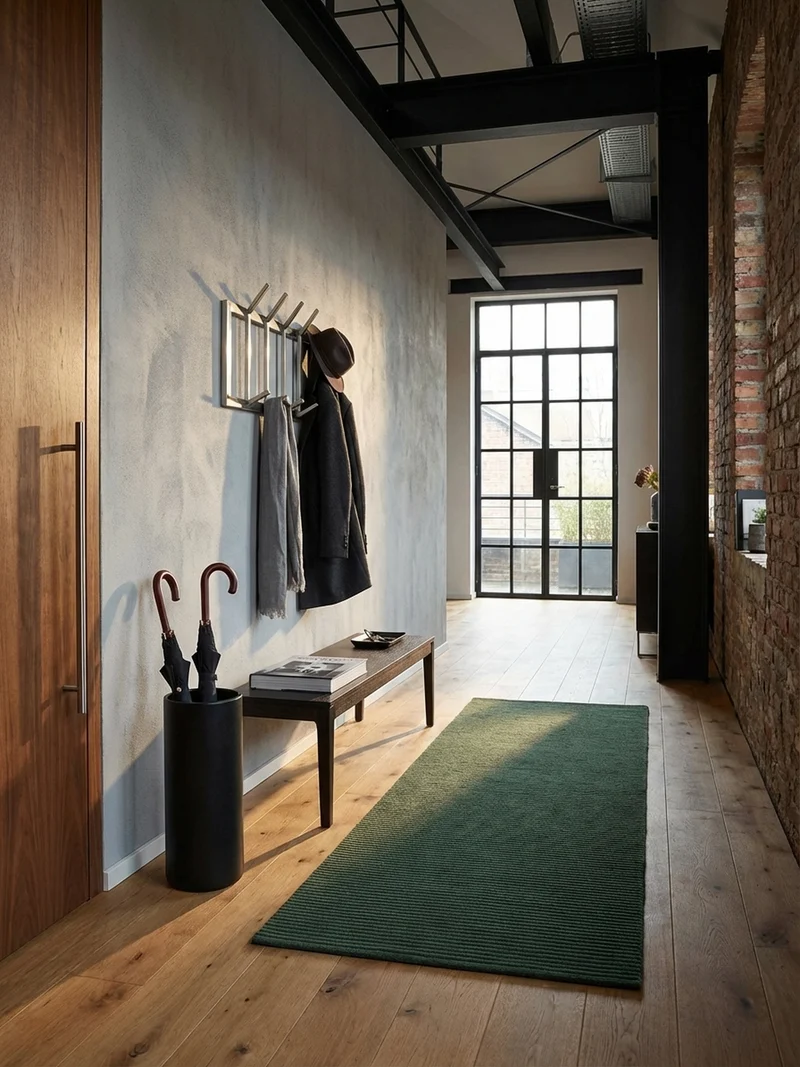 Wandgarderobe Metall Silber Modern mit 10 Haken