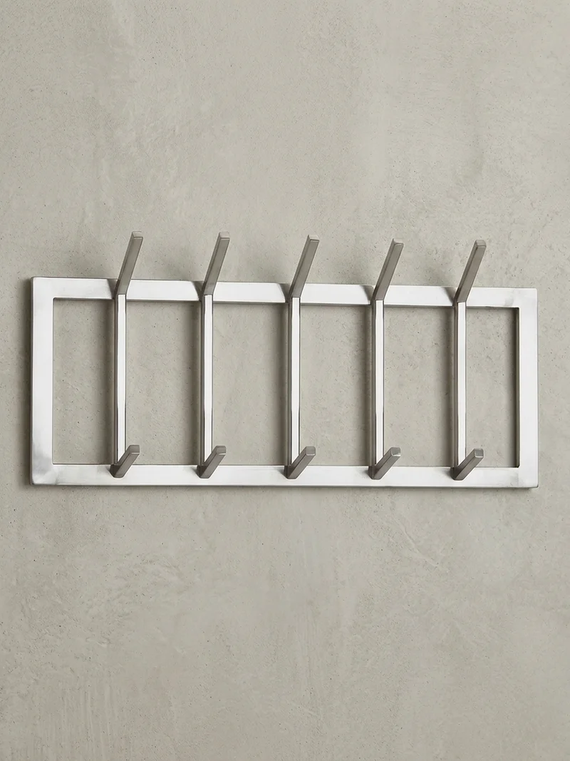 Wandgarderobe Metall Silber Modern mit 10 Haken
