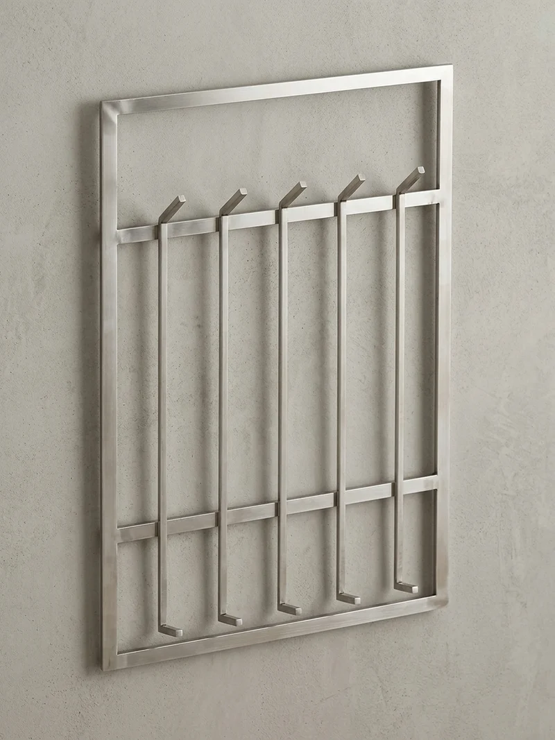 Wandgarderobe Metall Silber Modern 60x100x7,5 cm schlichtes Design