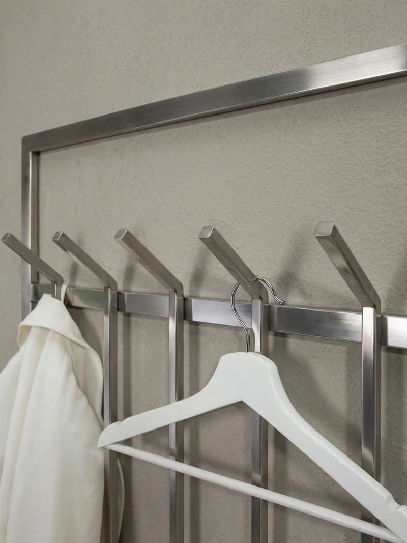Wandgarderobe Metall Silber Modern 60x100x7,5 cm schlichtes Design
