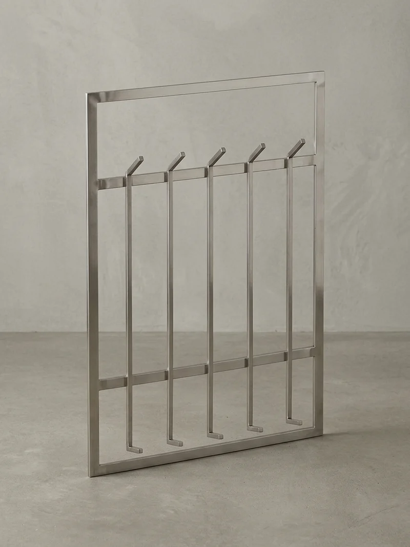 Wandgarderobe Metall Silber Modern 60x100x7,5 cm schlichtes Design