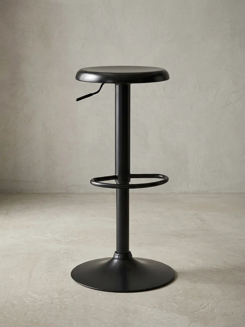 Barhocker – Schwarz, höhenverstellbar, mit Fußablage, 40x58–79 cm