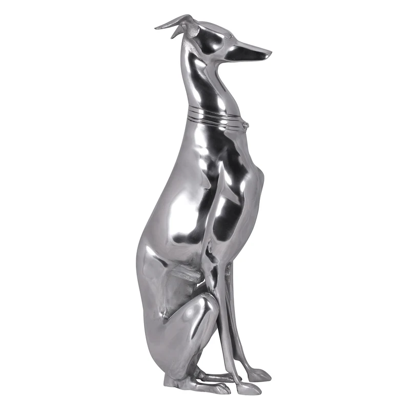 Dekofigur Windhund Aluminium 18x70 cm handgefertigt