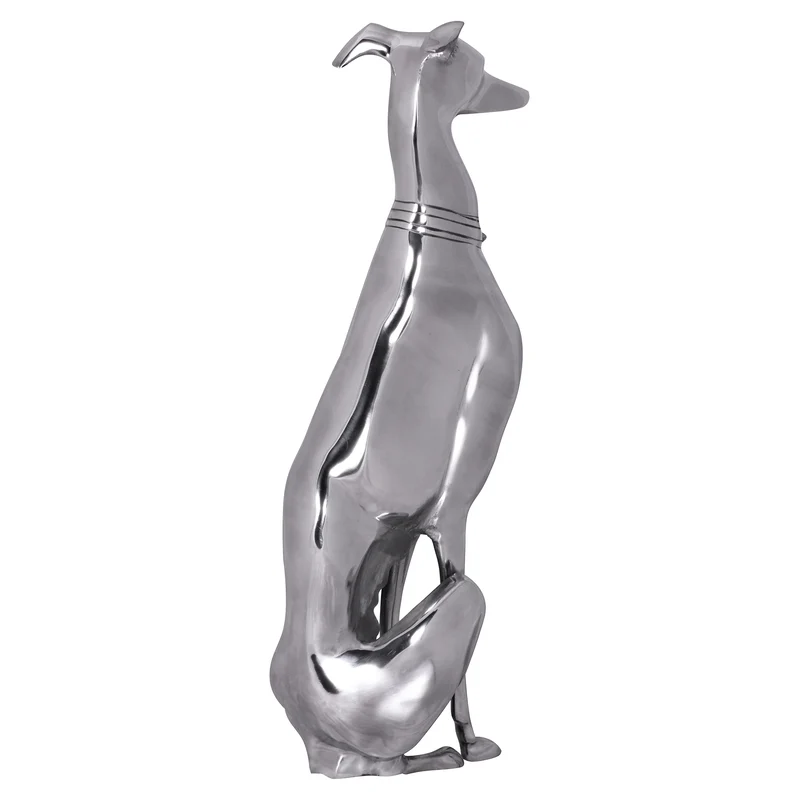 Dekofigur Windhund Aluminium 18x70 cm handgefertigt