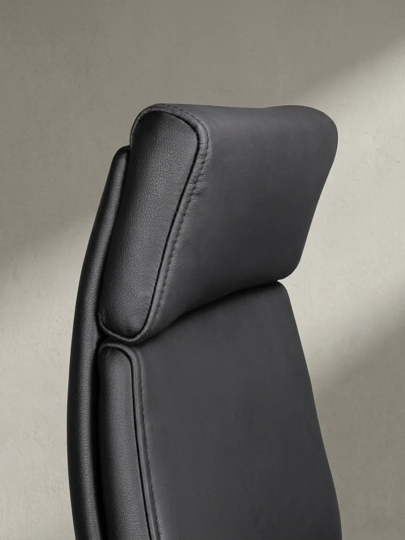 Bürostuhl Echtleder mit Aluminiumfußkreuz und verstellbaren Armlehnen Ergonomisch BADEN