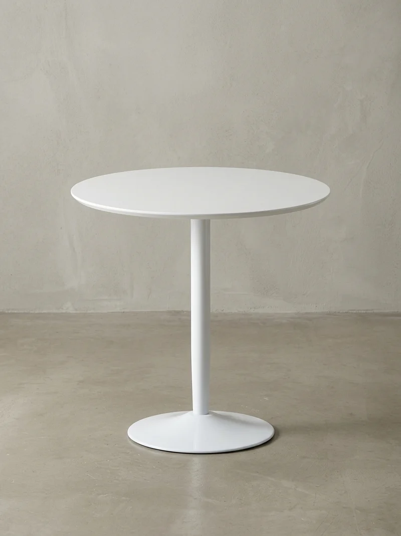 Esstisch – Hochglanz Weiß 75x75x74 cm Trompetenfuß für 2 Personen
