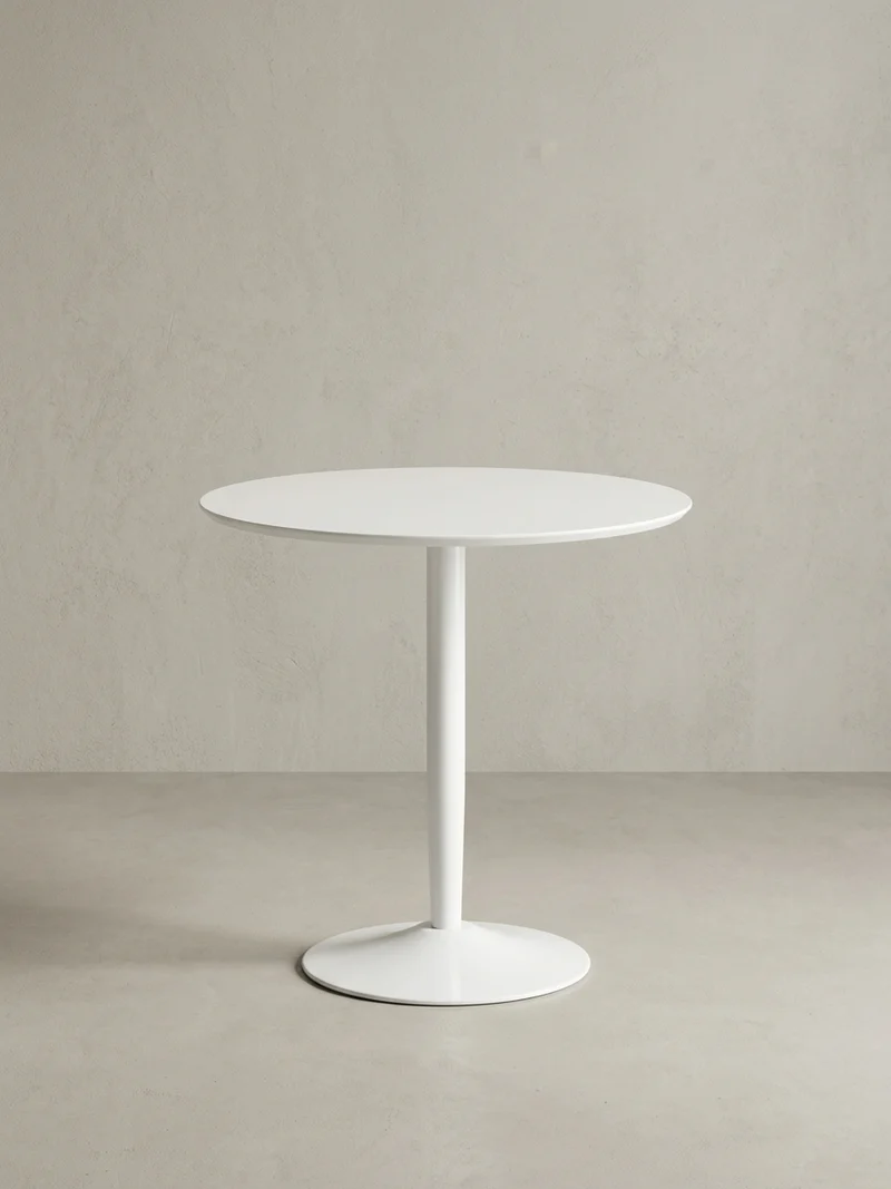Esstisch – Hochglanz Weiß 75x75x74 cm Trompetenfuß für 2 Personen