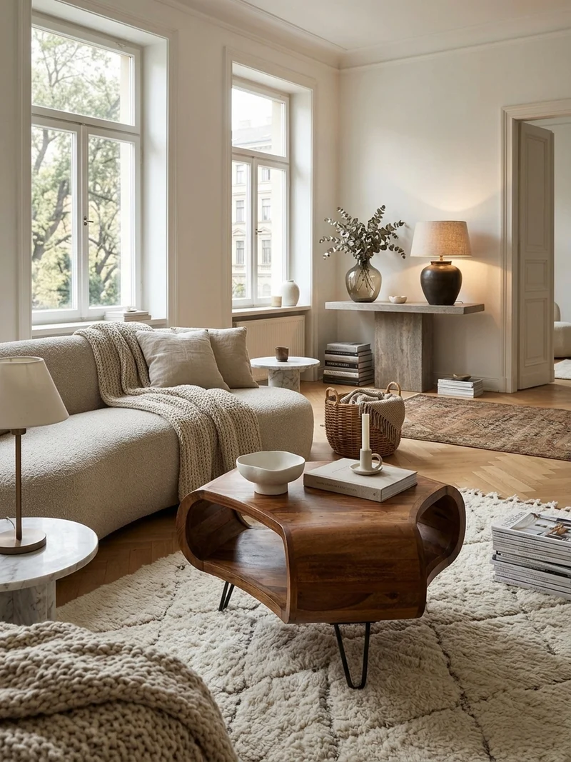 Couchtisch Sheesham Holz in Landhaus-Stil mit Stauraum, Maße 55x38x55 cm