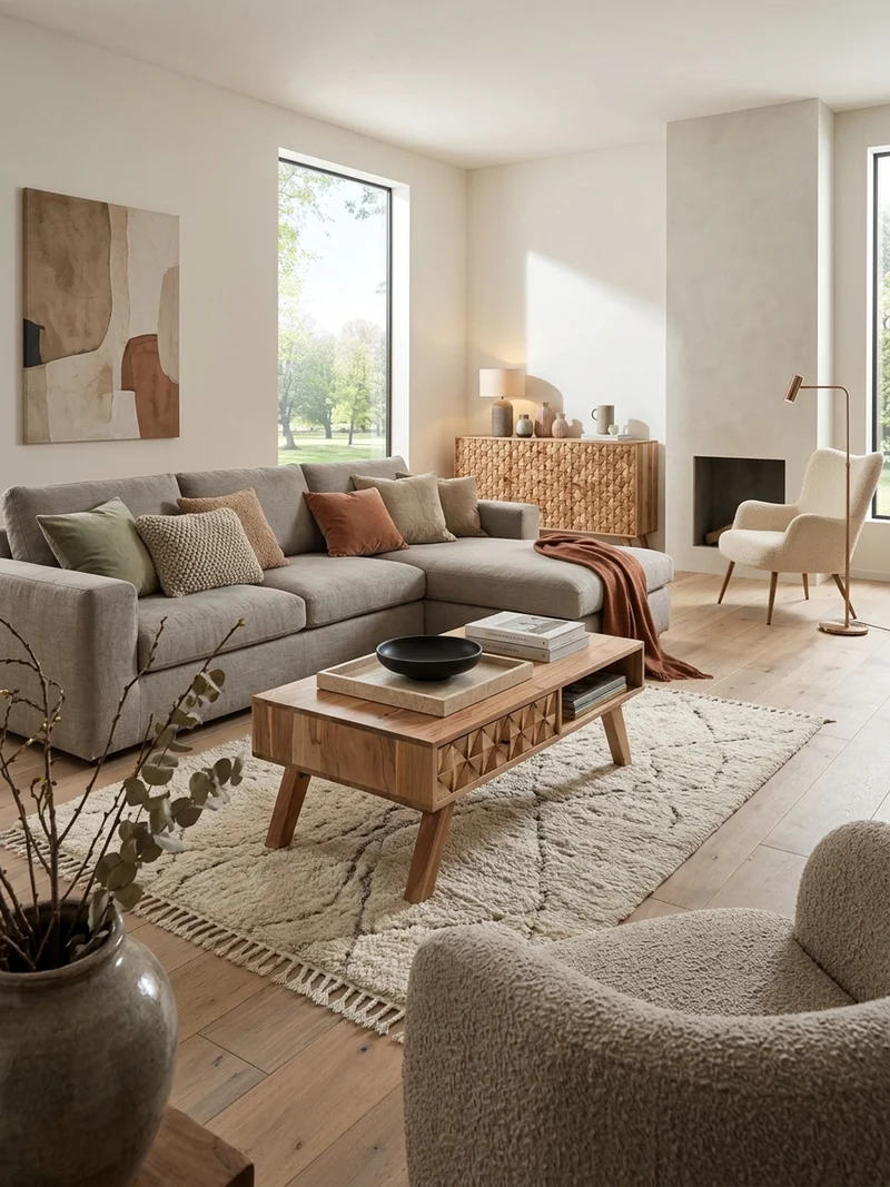Couchtisch Landhausstil Massivholz mit Schublade und Ablagefach, Maße 95x35x50 cm